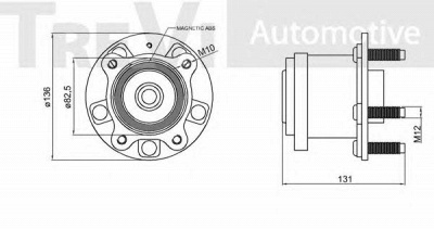 TREVI AUTOMOTIVE wb2252 -  Комплект подшипника ступицы колеса